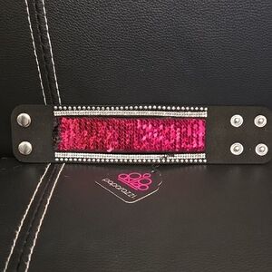 Paparazzi Pink and Black Sequin Bracelet